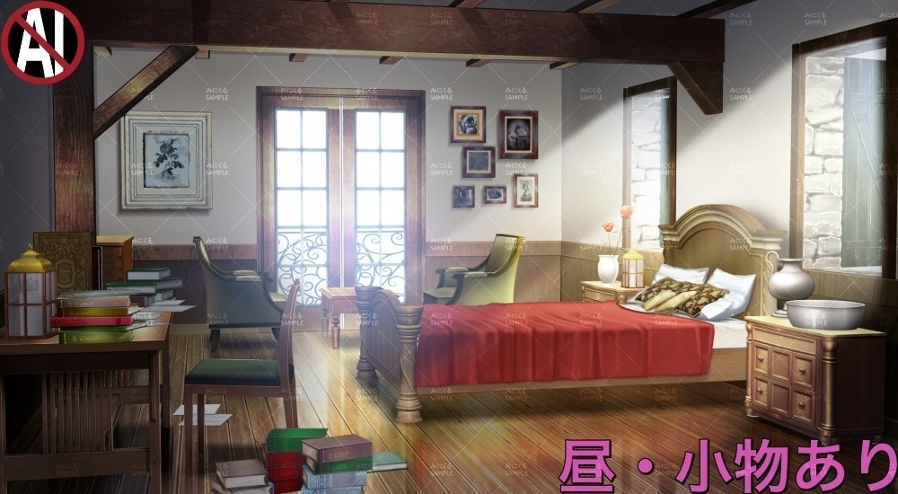 【背景素材】宿屋の部屋①(ファンタジー編part04-014_sinn-roomk)