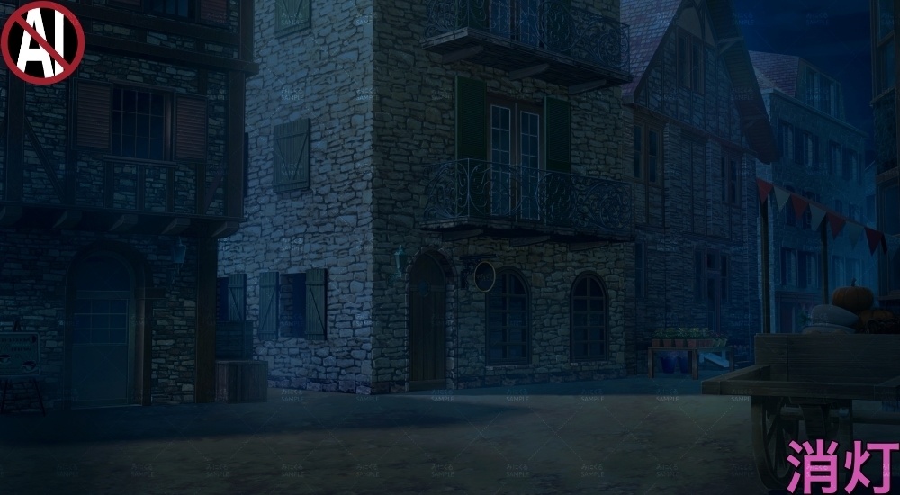 【背景素材】商店のある街並み②(ファンタジー編part04-013_sinn)