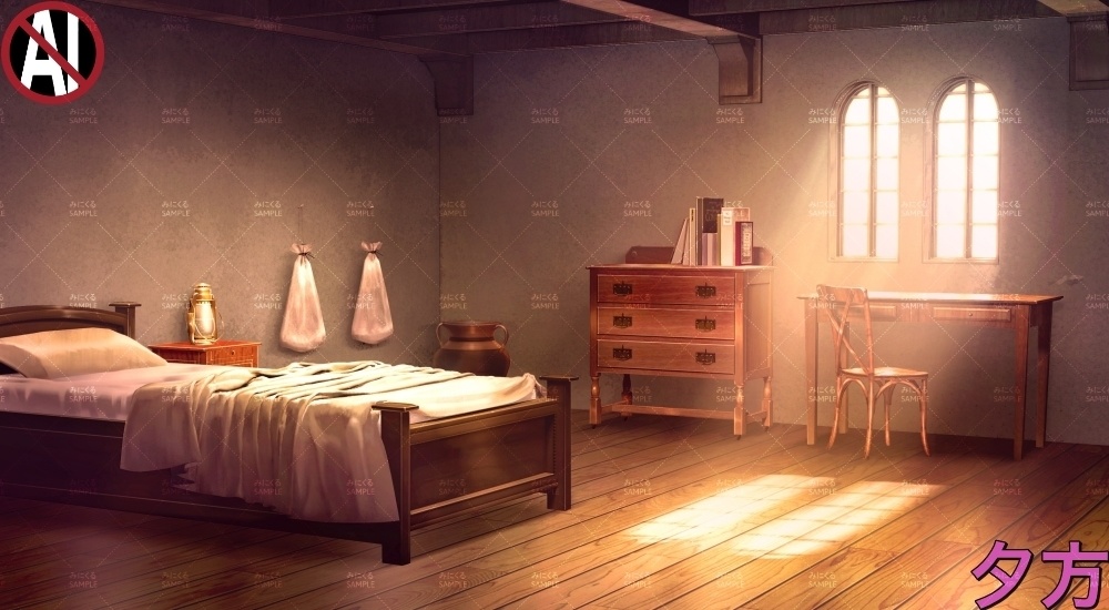 【背景素材】田舎の古教会_部屋(ファンタジー編part04-019_myroom)