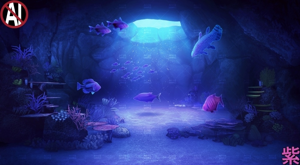 【背景素材】海底洞窟(ファンタジー編part07B-cave)