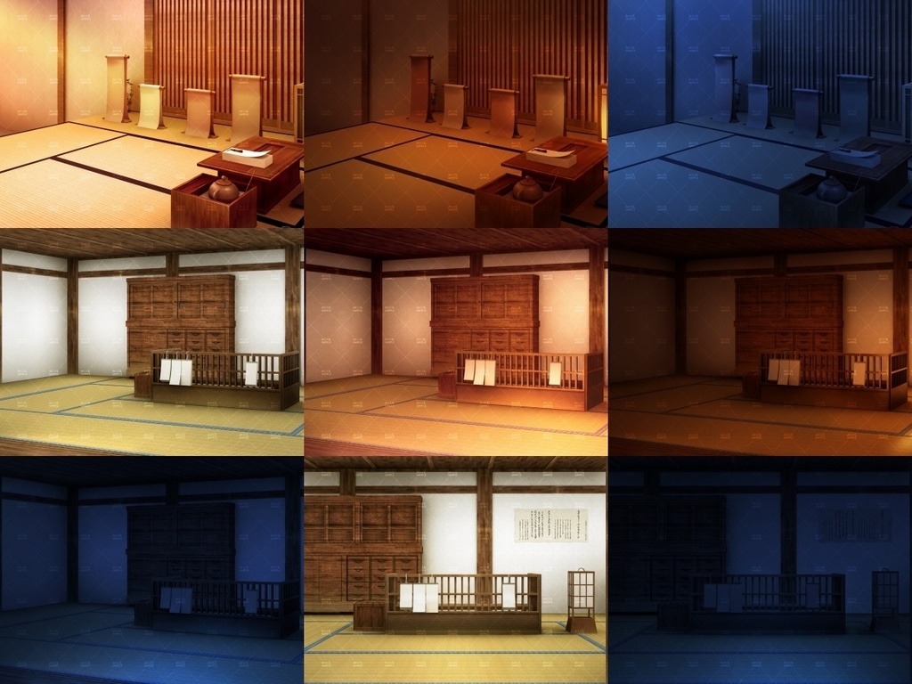 みにくる背景CG素材集『江戸編』part01ブーストパック(質屋・長屋・呉服屋・執務室)【背景素材集】