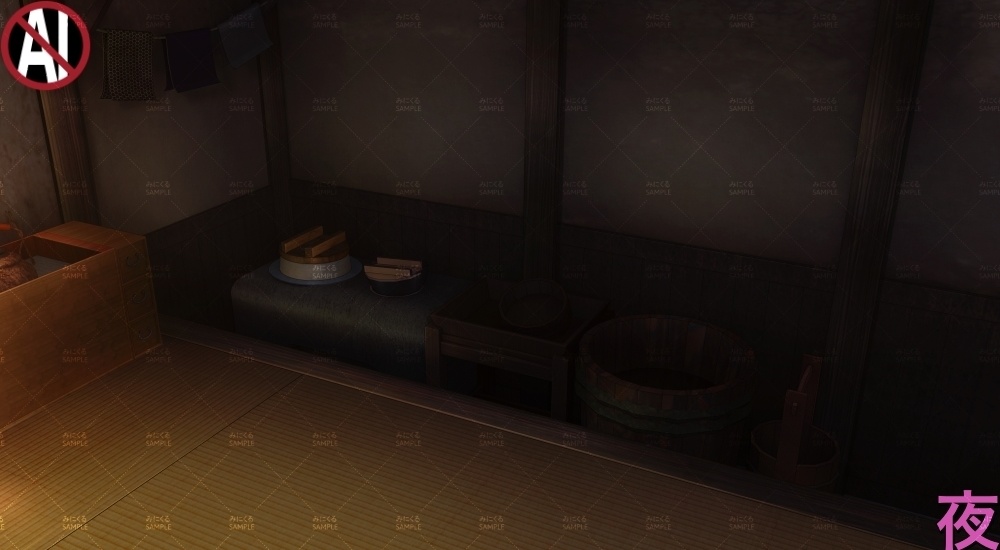 【背景素材】長屋②(江戸編part01C-nagayanai02)