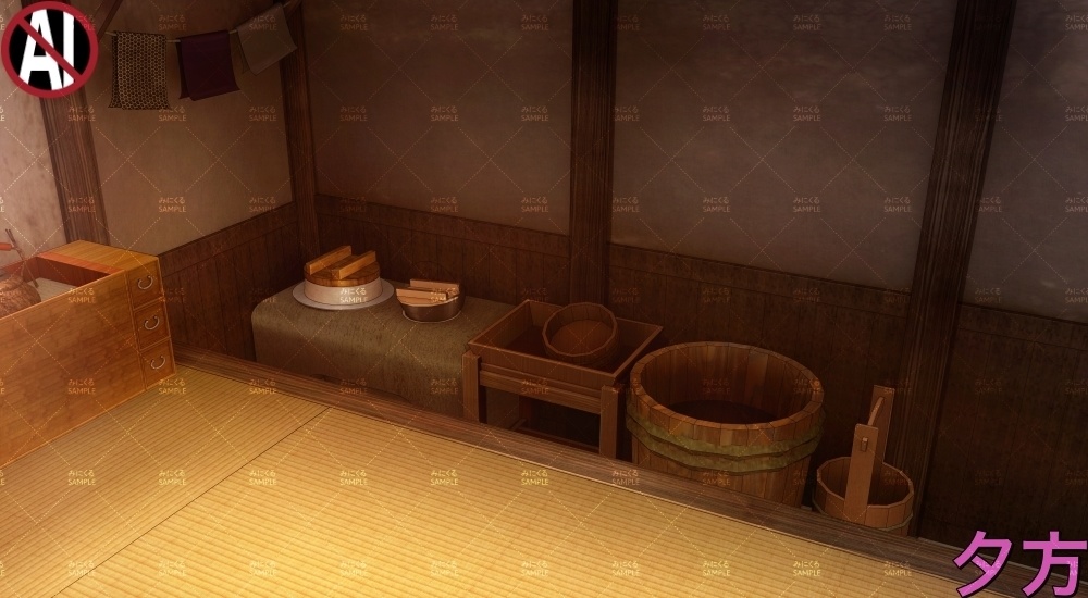 【背景素材】長屋②(江戸編part01C-nagayanai02)