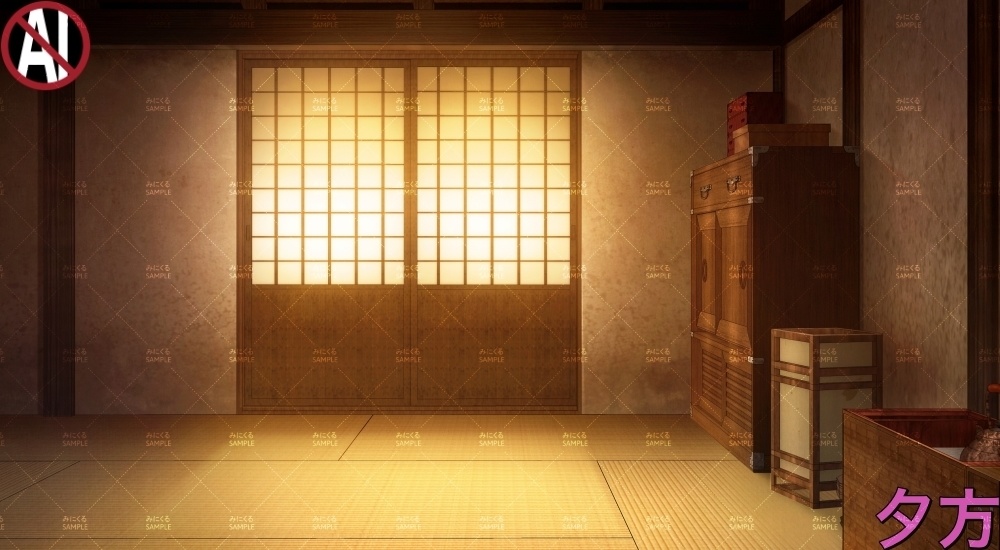 【背景素材】長屋③(江戸編part01C-nagayanai03)