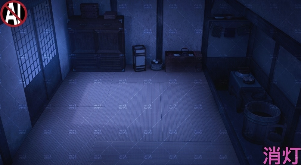 【背景素材】長屋④(江戸編part01C-nagayanai04)