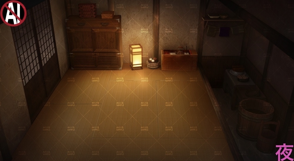 【背景素材】長屋④(江戸編part01C-nagayanai04)