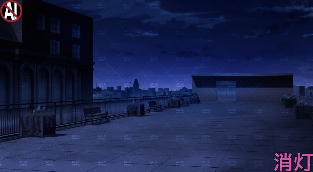 【背景素材】学校の屋上(学園編part13-cubg009)