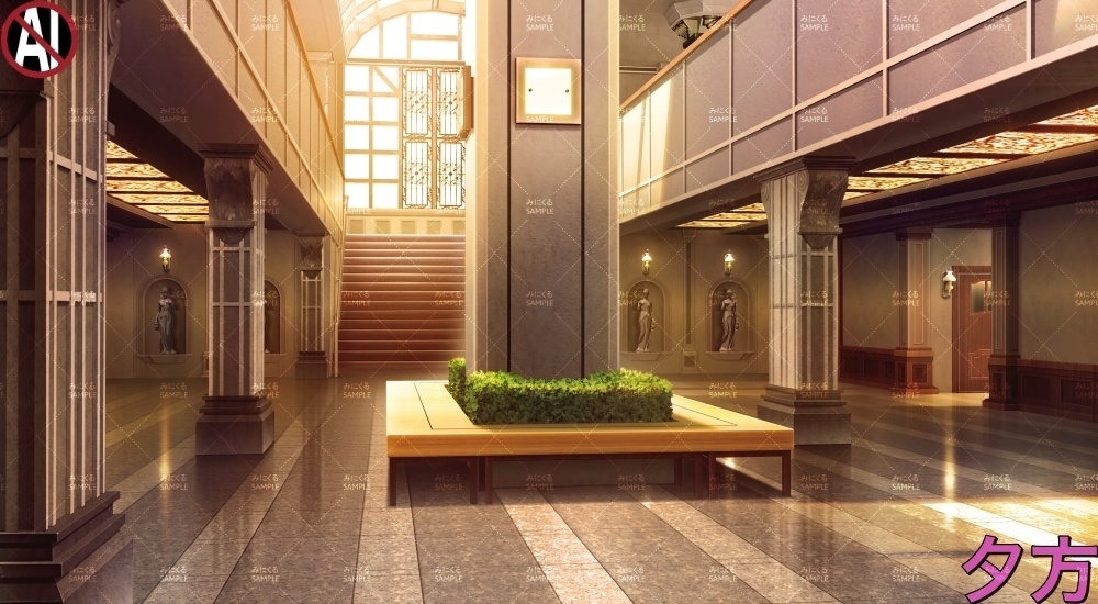 【背景素材】貴族・名門学校のホール(学園編part13-albg01)