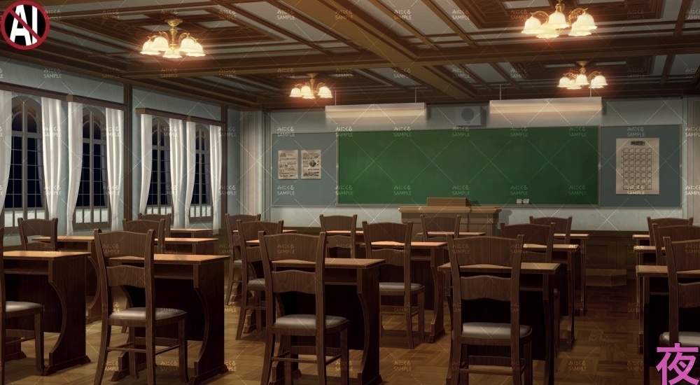 【背景素材】貴族・名門学校の教室①(学園編part13-albg07)