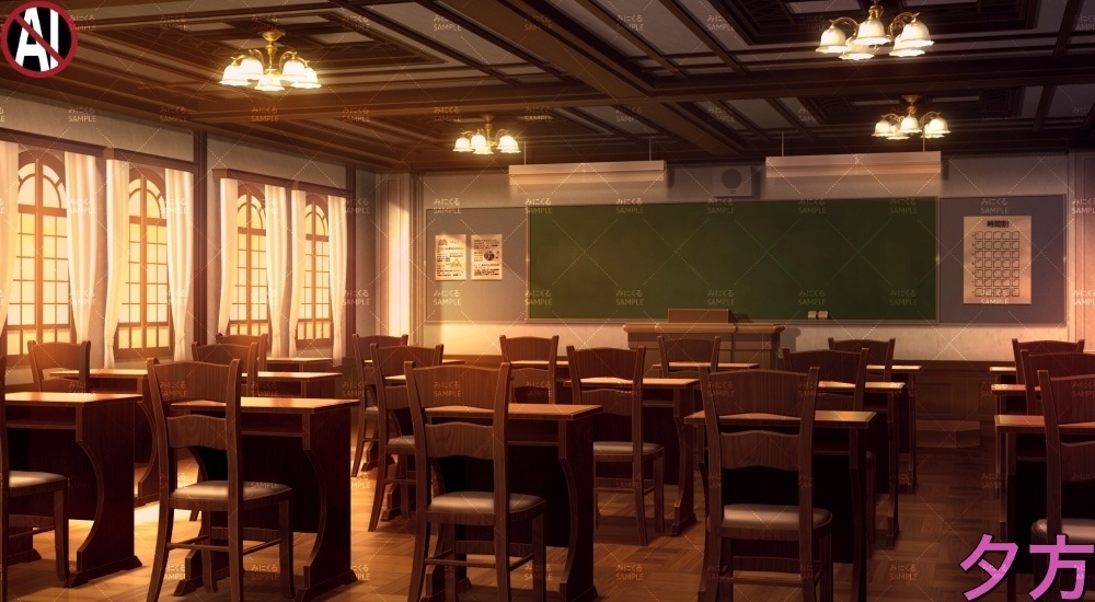 【背景素材】貴族・名門学校の教室①(学園編part13-albg07)