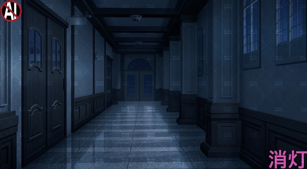 【背景素材】貴族・名門学校の廊下①(学園編part13-albg05)