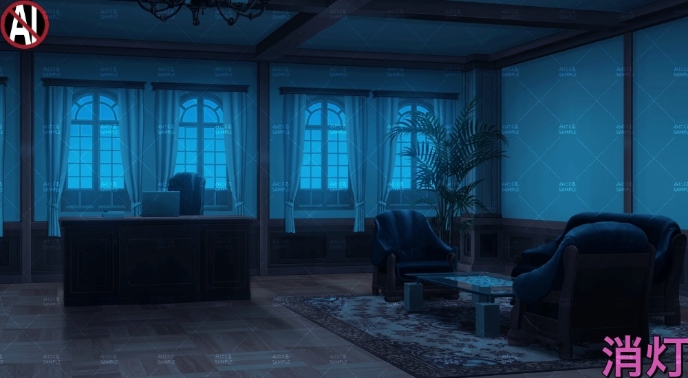 【背景素材】校長室・生徒会室①(学園編part13-albg13)