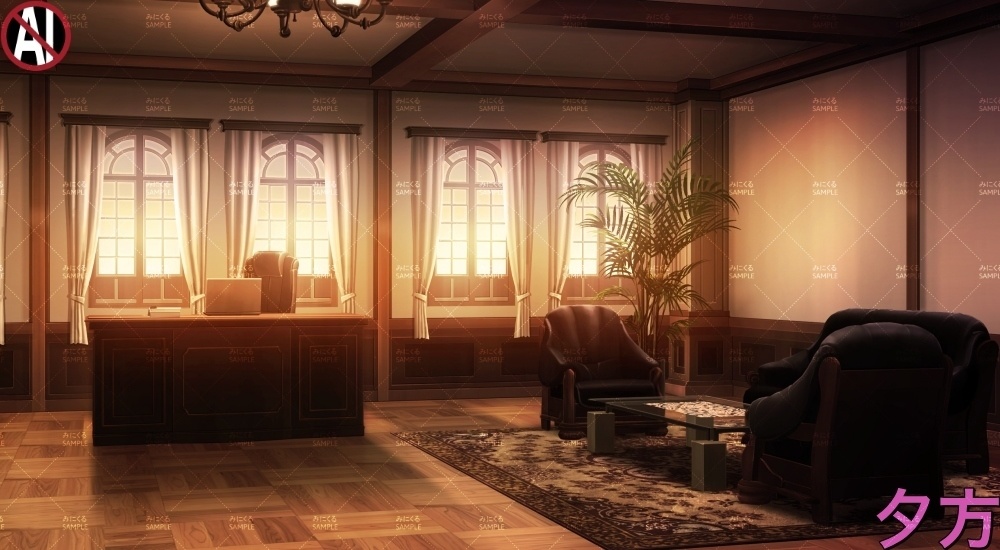 【背景素材】校長室・生徒会室①(学園編part13-albg13)