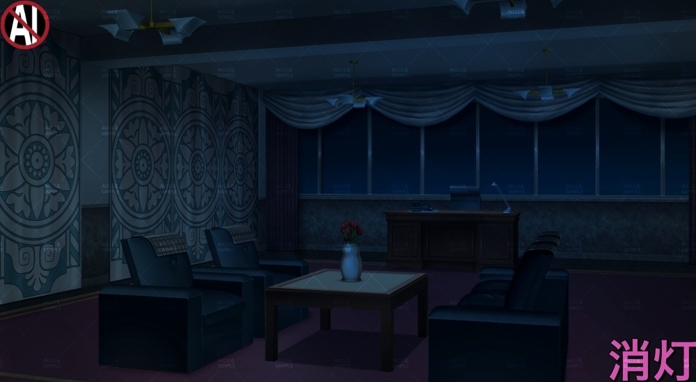 【背景素材】校長室・生徒会室②(学園編part13-cubg004)