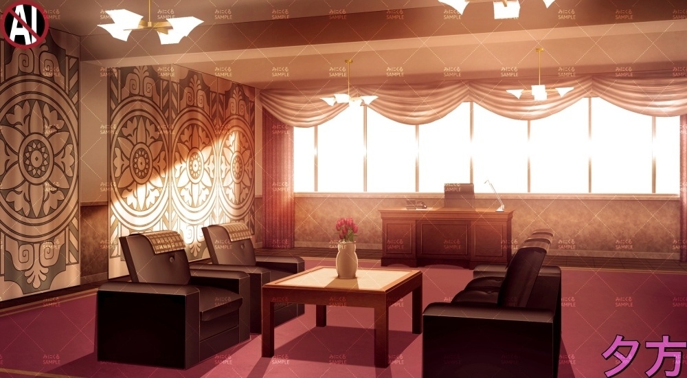 【背景素材】校長室・生徒会室②(学園編part13-cubg004)