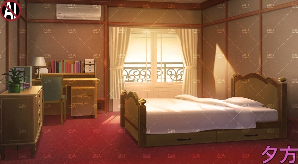 【背景素材】高級な寮のお部屋(学園編part13-albg02)