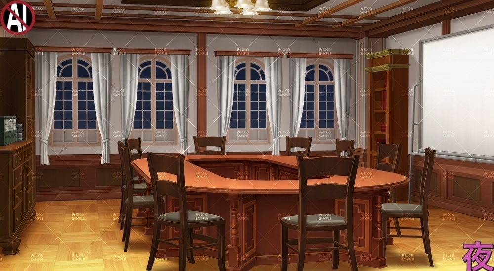 【背景素材】生徒会室・会議室(学園編part13-albg10)