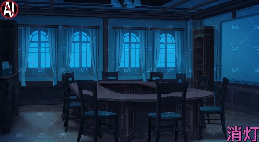 【背景素材】生徒会室・会議室(学園編part13-albg10)