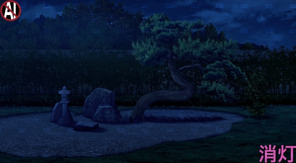 【背景素材】日本庭園_障子あり/なし/障子のみ(江戸編part01B-en_sn02-03-04)