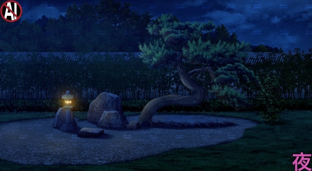 【背景素材】日本庭園_障子あり/なし/障子のみ(江戸編part01B-en_sn02-03-04)