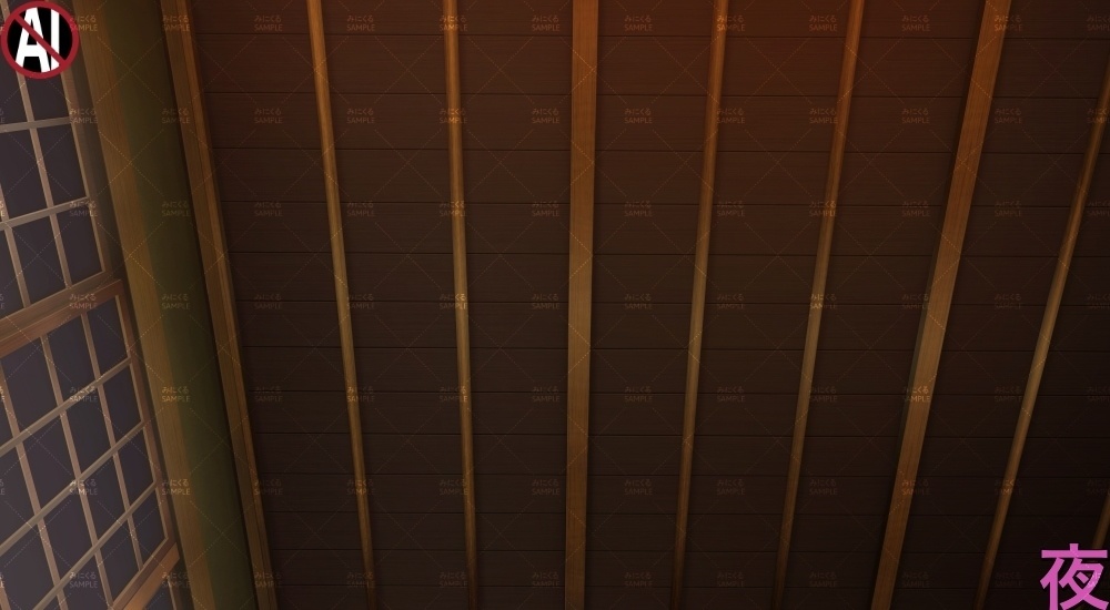 【背景素材】緑の和室_天井(江戸編part01B-heya_sn06)