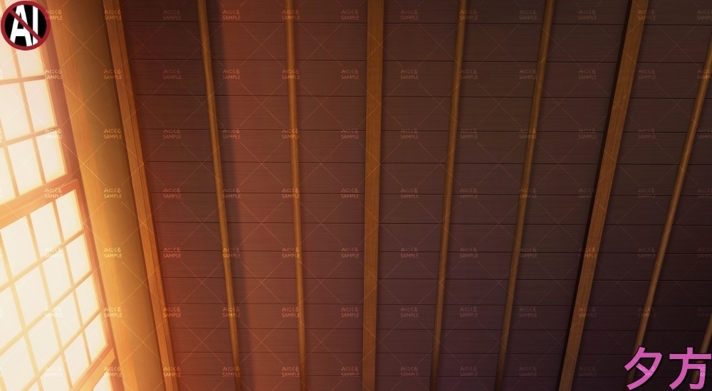 【背景素材】緑の和室_天井(江戸編part01B-heya_sn06)