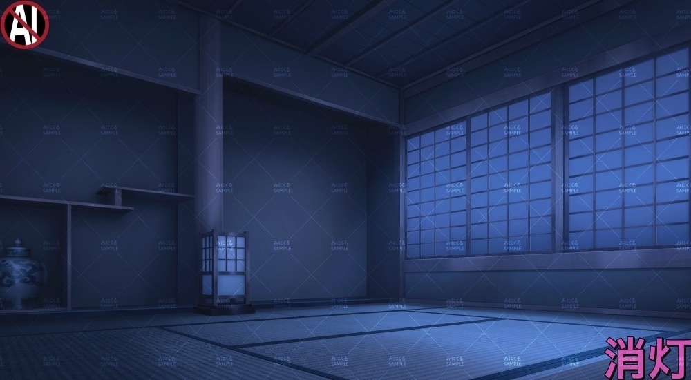 【背景素材】緑の和室②(江戸編part01B-heya_sn03)