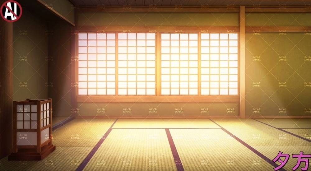 【背景素材】緑の和室③(江戸編part01B-heya_sn04)