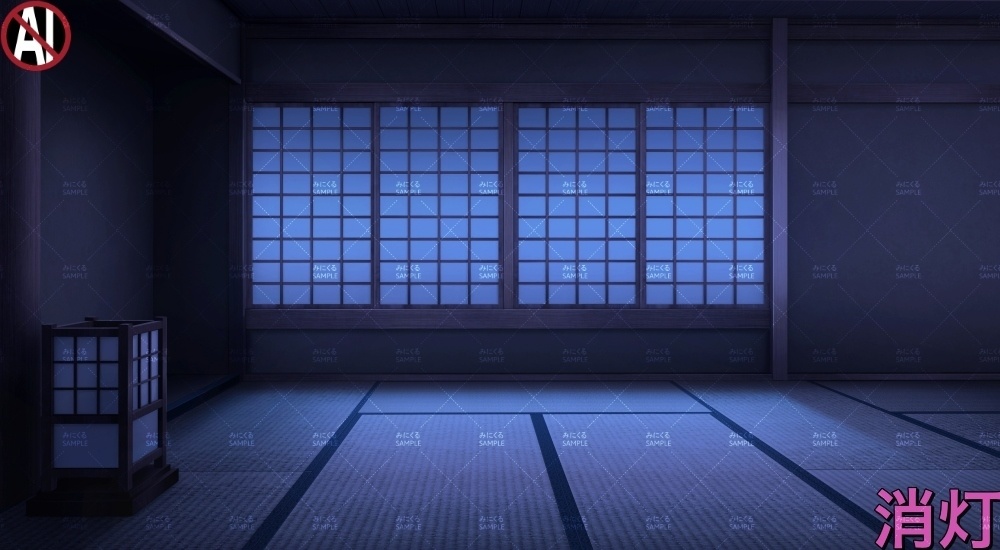 【背景素材】緑の和室③(江戸編part01B-heya_sn04)