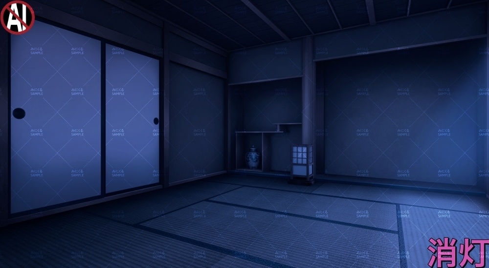 【背景素材】緑の和室④(江戸編part01B-heya_sn05)