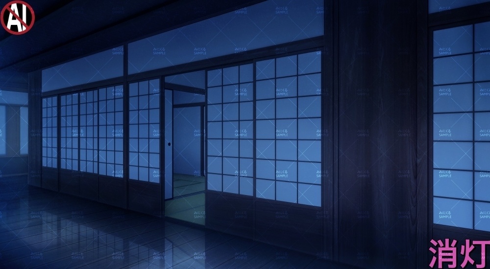 【背景素材】和風建築の廊下①(江戸編part01B-rouka_sn01)