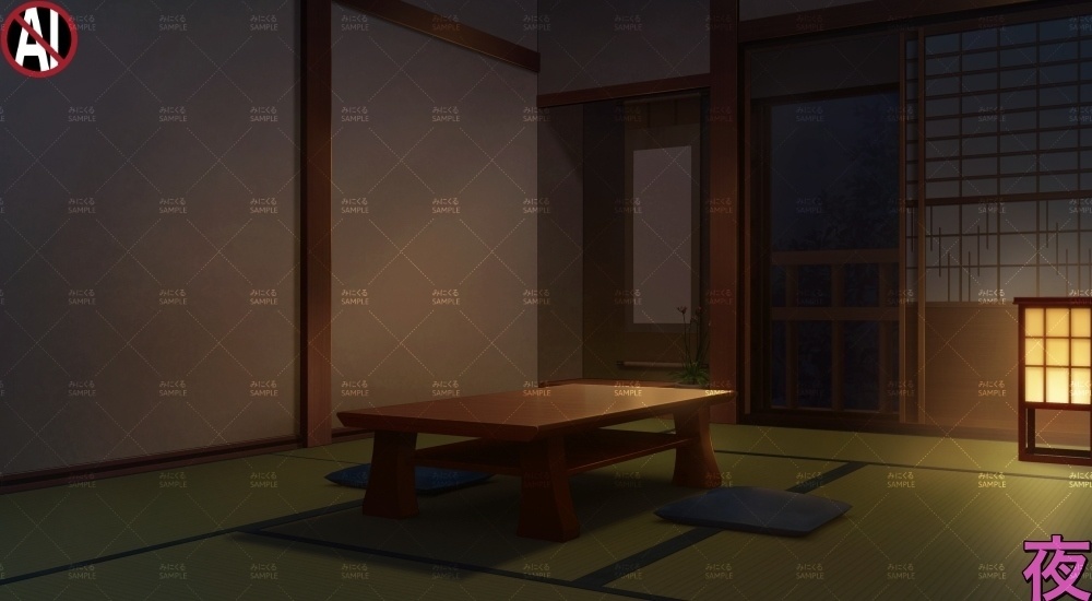 【背景素材】和風宿の客室①(江戸編part01B-yado_sn01)