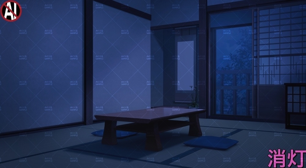 【背景素材】和風宿の客室①(江戸編part01B-yado_sn01)