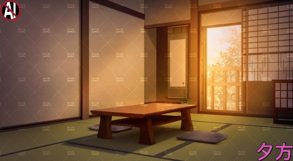 【背景素材】和風宿の客室①(江戸編part01B-yado_sn01)