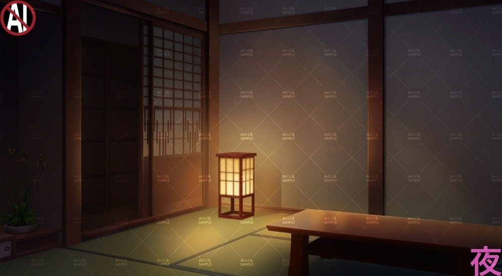 【背景素材】和風宿の客室④(江戸編part01B-yado_sn05)