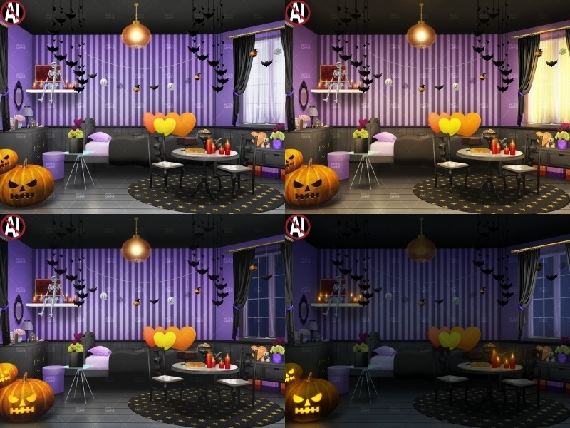 みにくる背景CG素材集『ハロウィン編』part01【背景素材集】