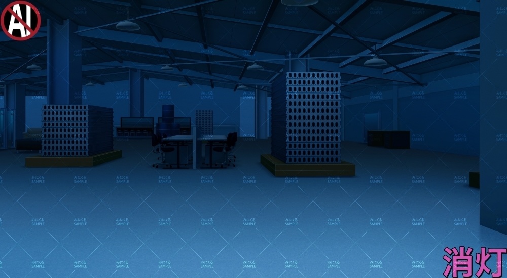 【背景素材】広い倉庫(未来編part01Boost-A_bg024h_al)