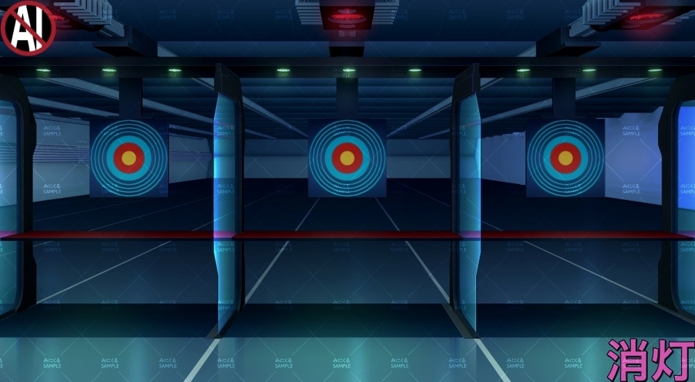 【背景素材】射撃訓練所_的(未来編part01Boost-A_bg023hlay_al)