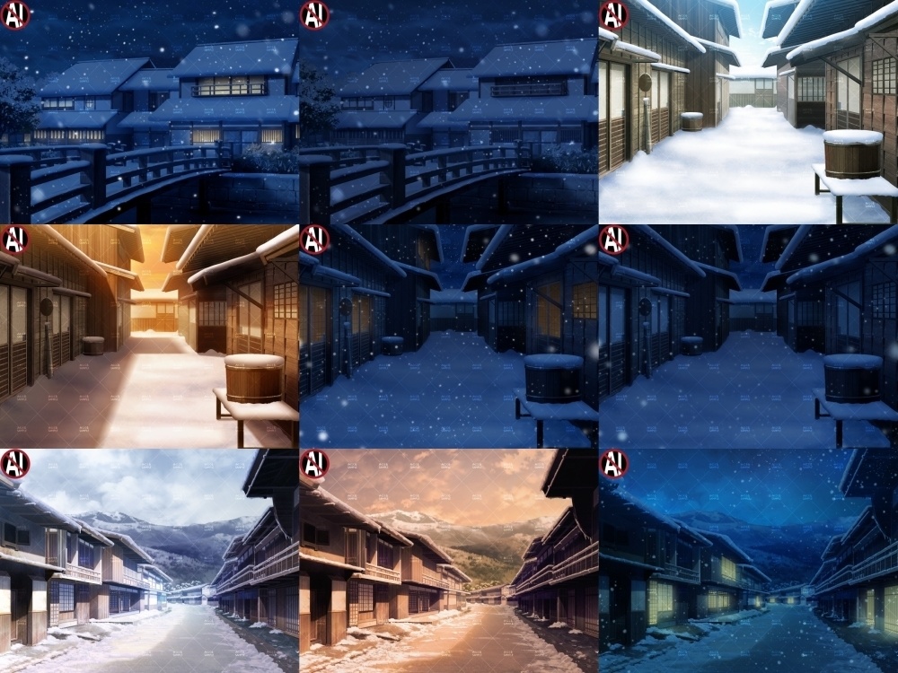 みにくる背景CG素材集『江戸編』part01(冬Boost)【背景素材集】