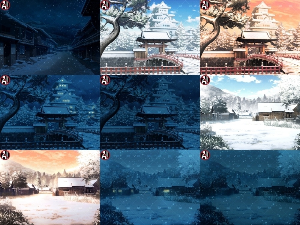 みにくる背景CG素材集『江戸編』part01(冬Boost)【背景素材集】