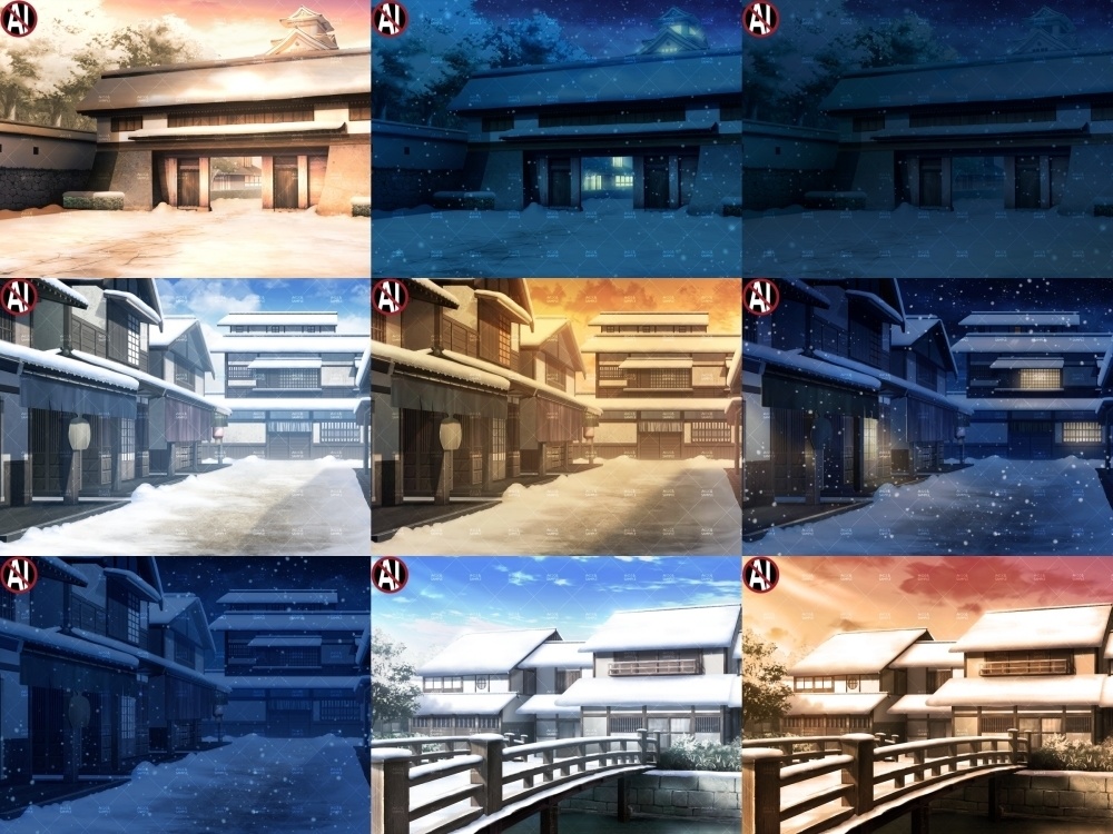 みにくる背景CG素材集『江戸編』part01(冬Boost)【背景素材集】