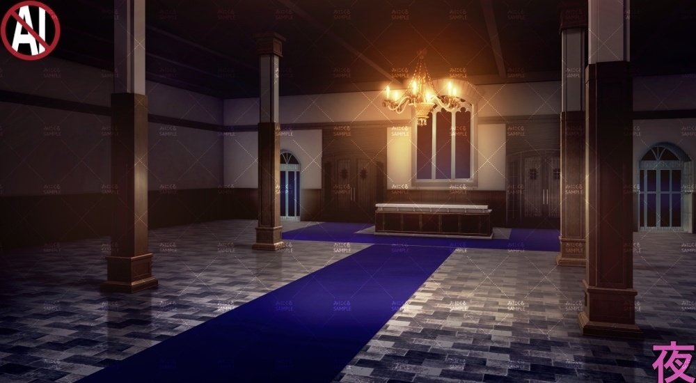 【背景素材】屋敷・館のエントランス(ファンタジー編part04A-bg_025_entrance_1)