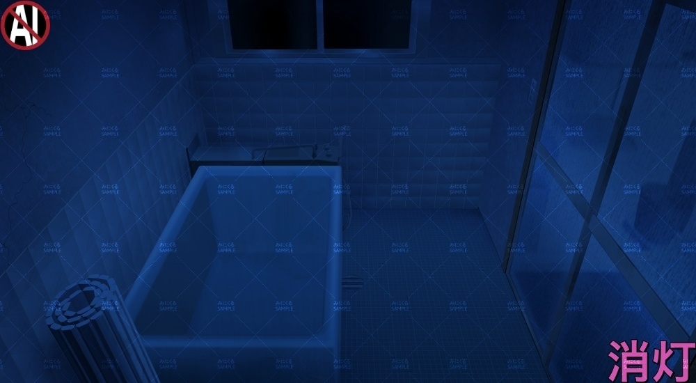 【背景素材】田舎のお風呂場②(日常編part17A-803tanuki007_03-04)