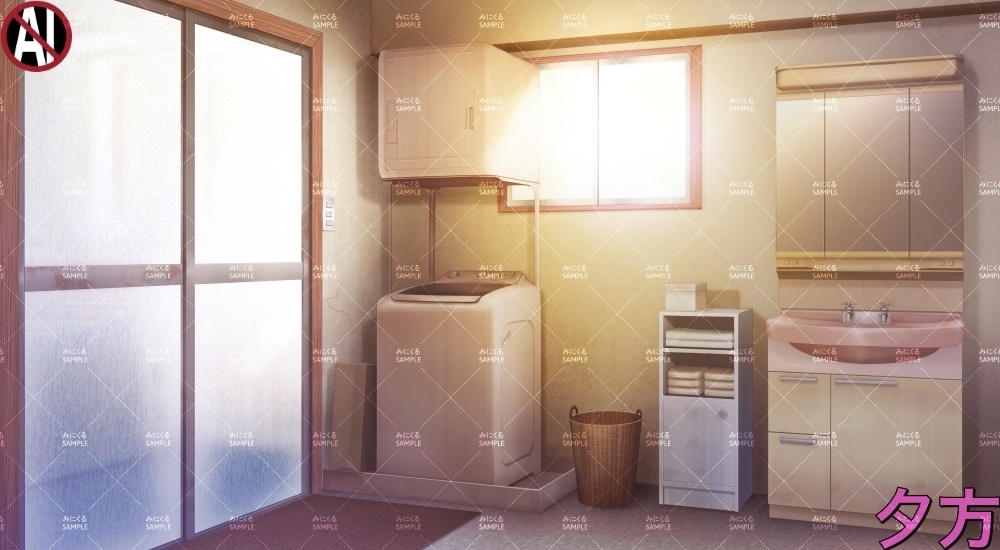 【背景素材】田舎の脱衣所①(日常編part17A-1803tanuki012_01)