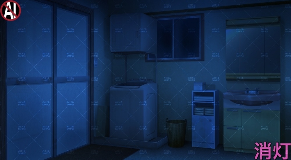 【背景素材】田舎の脱衣所①(日常編part17A-1803tanuki012_01)