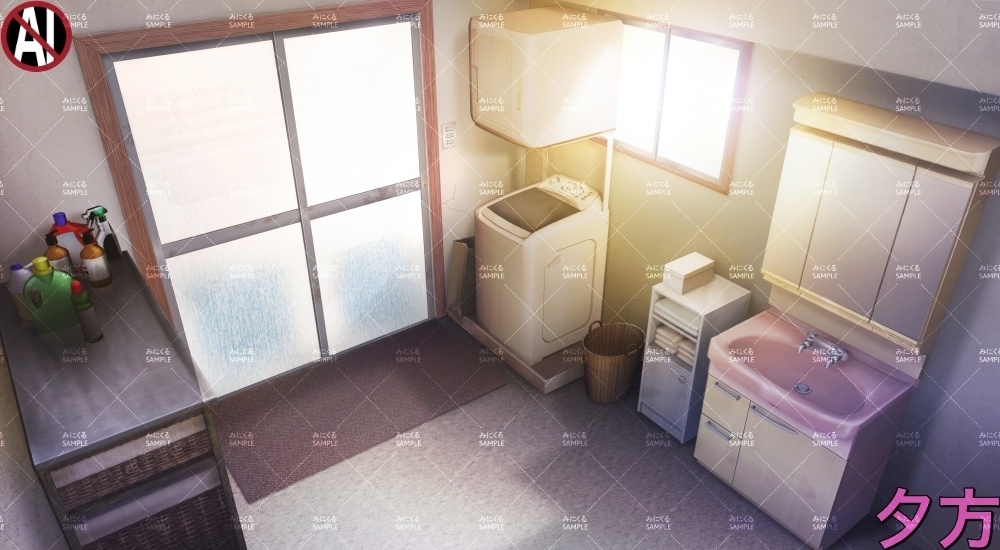 【背景素材】田舎の脱衣所②(日常編part17A-1803tanuki012_02)