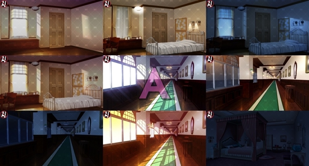 みにくる背景CG分割素材集『お屋敷編』part04A~E【背景素材集】