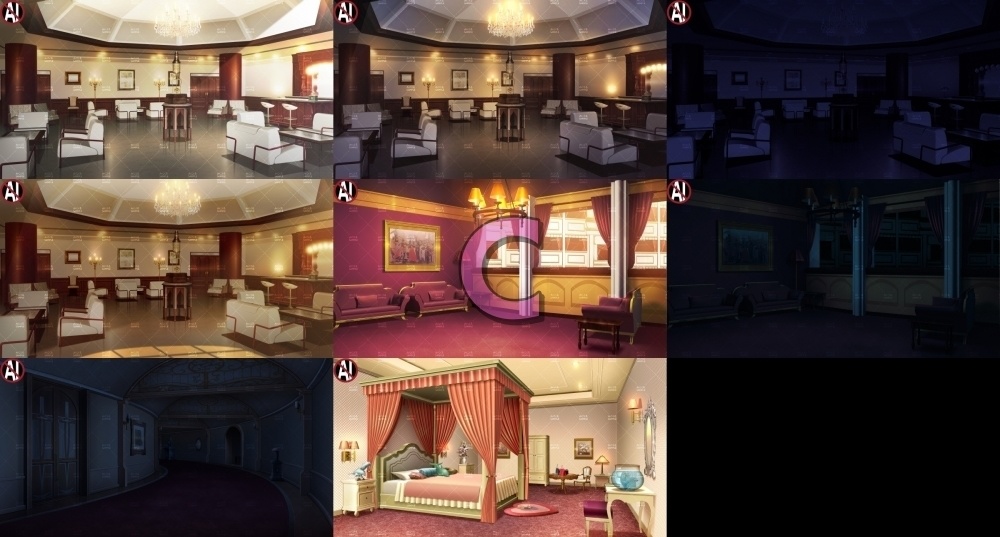 みにくる背景CG分割素材集『お屋敷編』part04A~E【背景素材集】