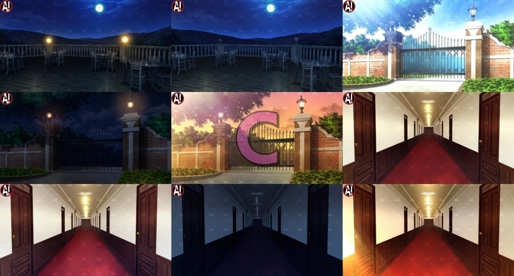 みにくる背景CG分割素材集『お屋敷編』part04A~E【背景素材集】