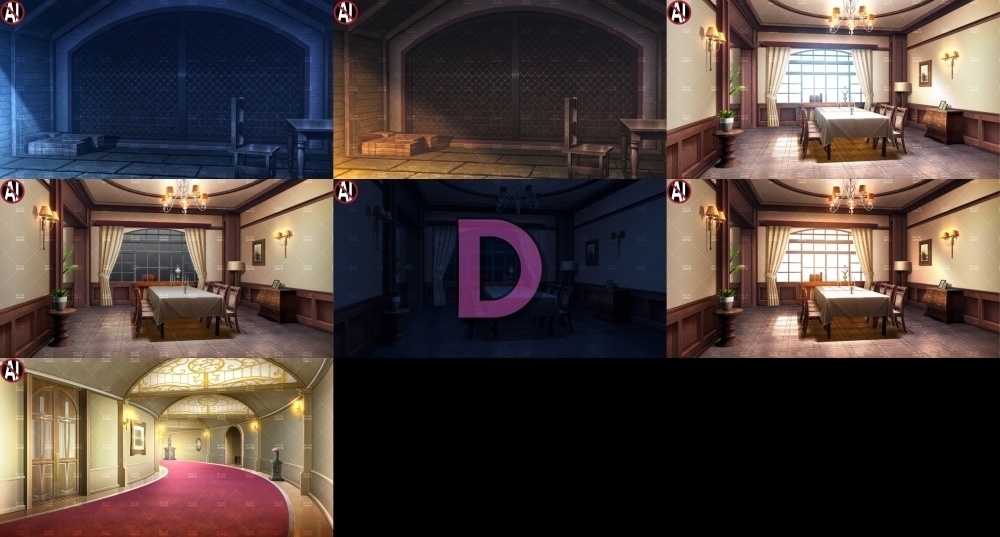 みにくる背景CG分割素材集『お屋敷編』part04A~E【背景素材集】